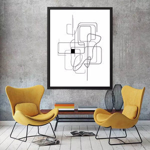 Minimalist abstract black line art geometric canvas Canvas Print