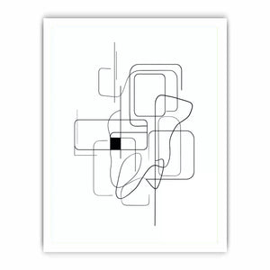 Minimalist abstract black line art geometric canvas Canvas Print