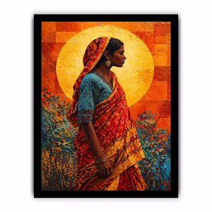 Indian Woman Canvas Print Vibrant Cultural Canvas