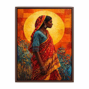 Indian Woman Canvas Print Vibrant Cultural Canvas