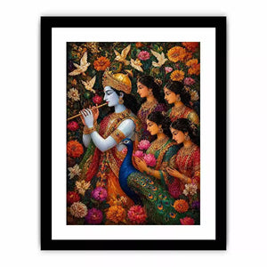 Krishna Garden Canvas Canvas Print | Spiritual Indian Painting Print