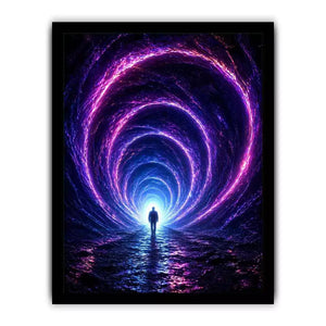Surreal portal Canvas Print canvas glowing tunnel silhouette sci fi futuristic decor modern artwork