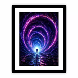 Surreal portal Canvas Print canvas glowing tunnel silhouette sci fi futuristic decor modern artwork