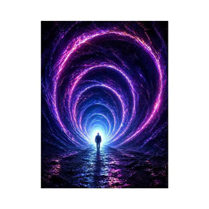 Surreal portal Canvas Print canvas glowing tunnel silhouette sci fi futuristic decor modern artwork