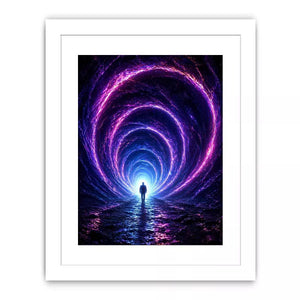 Surreal portal Canvas Print canvas glowing tunnel silhouette sci fi futuristic decor modern artwork
