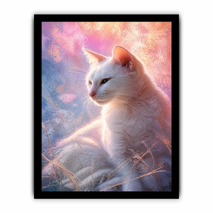 dreamy white cat pastel background ethereal soft light animal Canvas Print canvas decor
