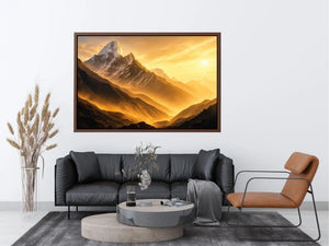 golden mountain sunrise mist landscape serene nature Canvas Print canvas decor