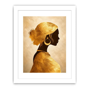 gold woman silhouette minimal luxury Canvas Print gold texture modern canvas decor