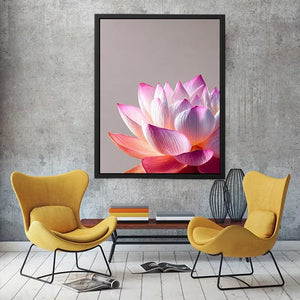Minimalist pink lotus flower Canvas Print soft pastel floral canvas serene decor