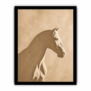 minimalist horse silhouette neutral beige Canvas Print modern animal canvas decor