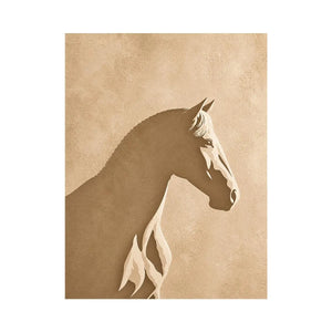 minimalist horse silhouette neutral beige Canvas Print modern animal canvas decor