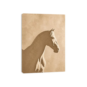 minimalist horse silhouette neutral beige Canvas Print modern animal canvas decor