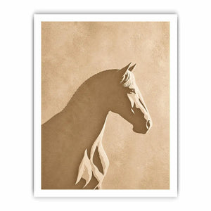 minimalist horse silhouette neutral beige Canvas Print modern animal canvas decor