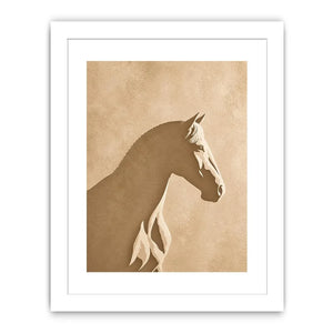 minimalist horse silhouette neutral beige Canvas Print modern animal canvas decor
