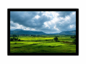 green valley landscape misty hills nature Canvas Print calming countryside canvas