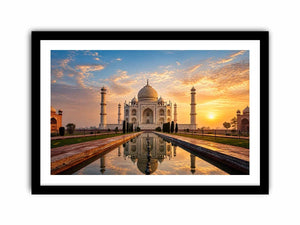 taj mahal sunrise reflection india architecture Canvas Print luxury canvas decor
