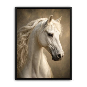 white horse portrait neutral tones elegant animal Canvas Print canvas decor