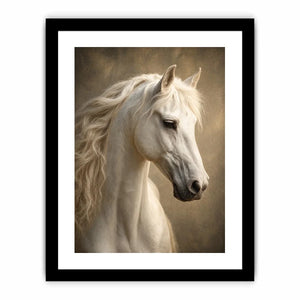 white horse portrait neutral tones elegant animal Canvas Print canvas decor