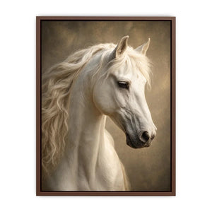 white horse portrait neutral tones elegant animal Canvas Print canvas decor