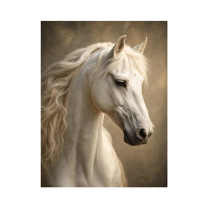 white horse portrait neutral tones elegant animal Canvas Print canvas decor