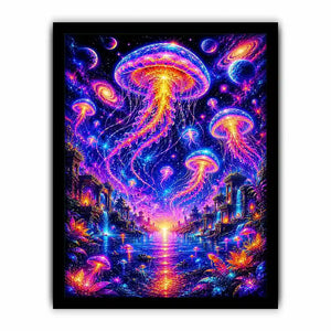 cosmic jellyfish fantasy canvas wall art ont633