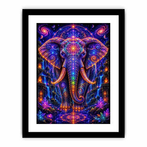 cosmic elephant sacred geometry canvas art ont634