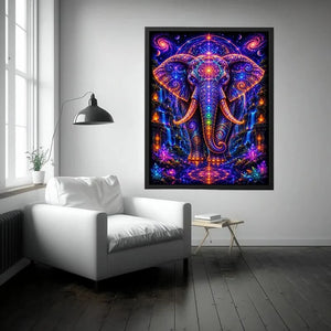 cosmic elephant sacred geometry canvas art ont634