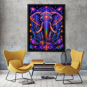 cosmic elephant sacred geometry canvas art ont634