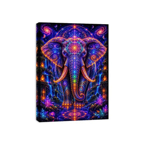 cosmic elephant sacred geometry canvas art ont634