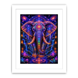 cosmic elephant sacred geometry canvas art ont634