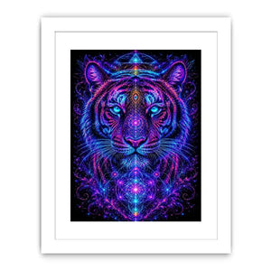 neon tiger sacred geometry canvas art ont637