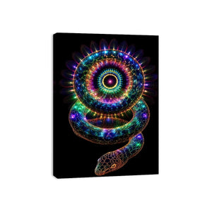 neon serpent sacred geometry canvas art ont639