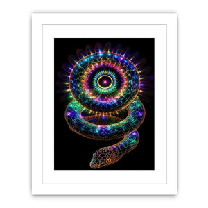 neon serpent sacred geometry canvas art ont639