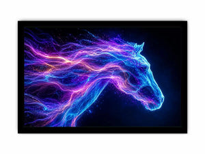cosmic horse neon canvas wall art ont640