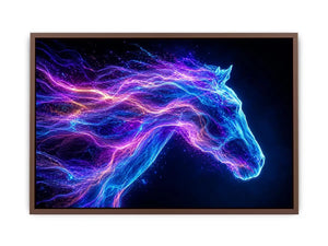 cosmic horse neon canvas wall art ont640