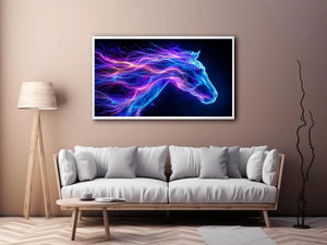 cosmic horse neon canvas wall art ont640