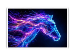 cosmic horse neon canvas wall art ont640