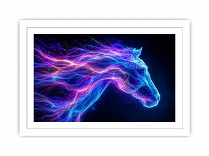 cosmic horse neon canvas wall art ont640