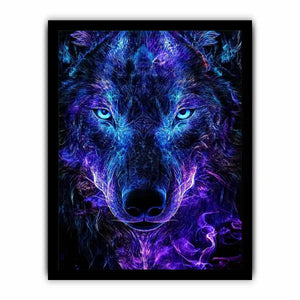 neon wolf canvas print luxury interiors