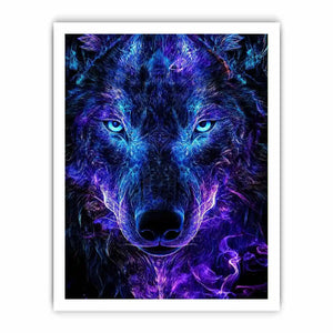 neon wolf canvas print luxury interiors
