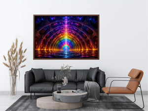 rainbow tunnel canvas print modern spaces