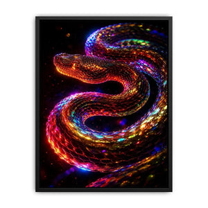 neon cosmic serpent modern canvas art