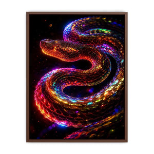 neon cosmic serpent modern canvas art
