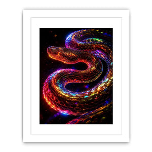 neon cosmic serpent modern canvas art