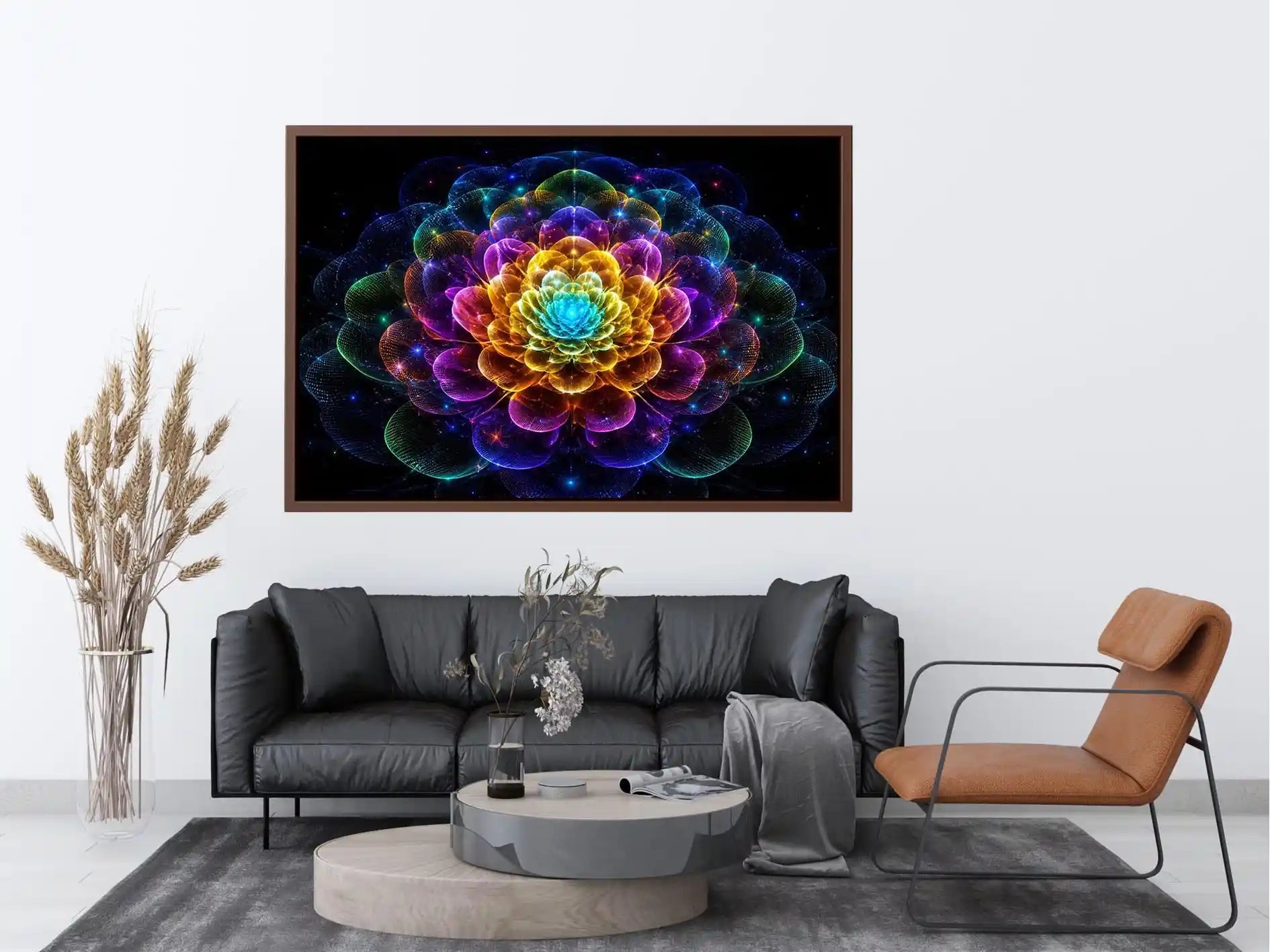 sacred geometric flower modern canvas art