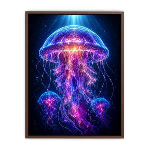 glowing jellyfish modern canvas art
