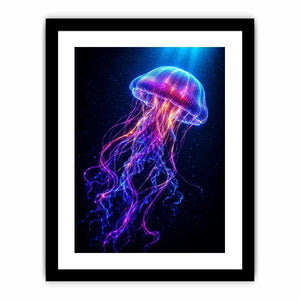 bioluminescent jellyfish modern canvas art