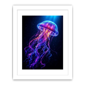 bioluminescent jellyfish modern canvas art