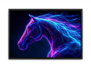 neon unicorn portrait modern canvas art