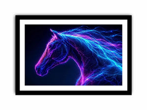 neon unicorn portrait modern canvas art